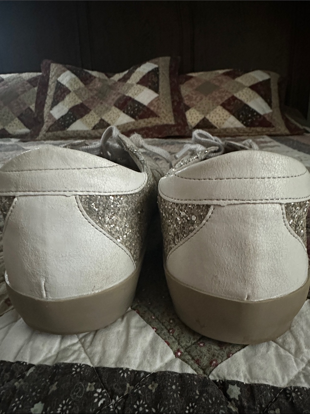 ShuShop Glitter Star Sneakers in Silver and Pink - Picture 5 of 6